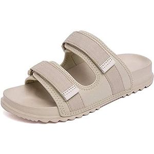 Diabetische schoenen voor heren, verstelbare comfortabele diabetische orthopedische pantoffels, extra brede wandelende traagschuim pantoffels gezwollen voeten oedeem extra breed comfortabel sandaal-beige||42 EU