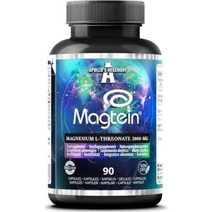 Magtein® Magnesium L-Threonate 144 mg per Dagelijkse Dosis - 90 Veganistische Capsules - 30 Dagen Levering - van Apollo's Hegemony