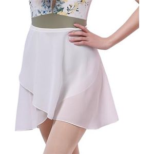 UBOHUZ Volwassen Ballet Dance Lace-up Rok Vrouwen Wrap Training Rokken voor Dansen voor Vrouwen, Wit, Eén maat