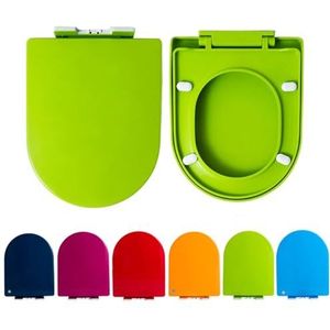 Wc-bril, vierkante toiletbril, softclose-toiletzittingen, wit, met