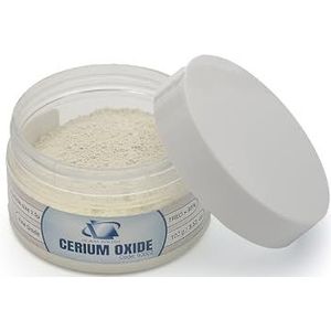 GLASS POLISH 100g Cerium Oxide, Ceriumoxide Fijn Glaspolijstpoeder voor Optisch Polijsten, Hoogwaardige Glaspolijstmiddel, Verfijnde Formule, TREO 95%, 2,5 micron, Wit - GP90002