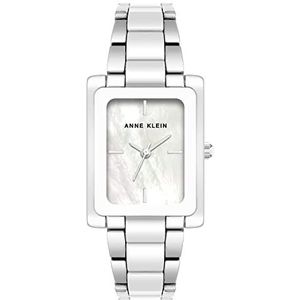 Anne Klein Dames keramische armband horloge, Wit/zilver