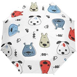 Jeansame hond puppy dier wit vouwen compacte paraplu automatische regen parasols voor vrouwen mannen kind jongen meisje