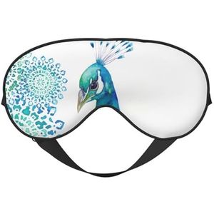 FZGGWYHL Mooie Pauw en Bloemen Gedrukt Zacht Oogmasker Slaap Aid Oogmasker Reizen Slaap Oogmasker