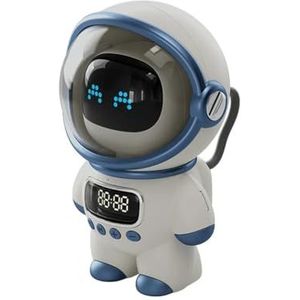 Booso Smart Astronaut Bluetooth-Luidspreker Draagbare Stereo Ai Interactieve Audio met Wekkerondersteuning TF/FM Tafelklok Wit