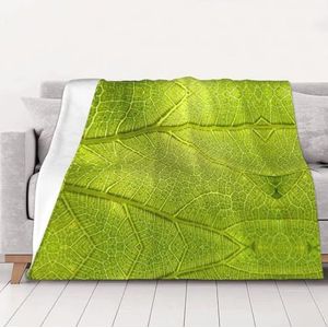 Boomblad textuur aderen multi-size ultra-zachte flanellen deken (horizontaal), verdikte fluwelen bankdeken, licht en warm