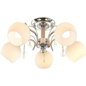 Lindby plafondlamp 'Feodora' in Zilver uit glas o.a. voor woon-/ eetkamer - plafonnière, plafondverlichting