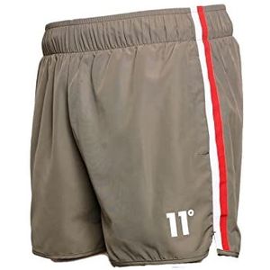 11 Degrees Twin Heat Kleur Tape Zwemmen Heren Shorts Sport Klassiek Atletisch, Kaki, L