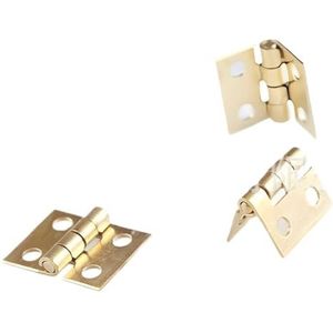 Mini scharnier ronde hoek koper model houten kist hardware walnoot klein huis puur koperen scharnier (8 x 10 [zwart] met spijkers)