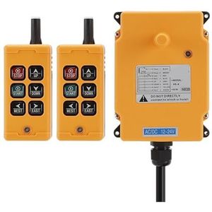 6 Kanalen Hoist Kraan Radio Controller Sysem Industriële Afstandsbediening 1 Zender + 1 Ontvanger 12-24V,Superstabiel Signaal(2Tx1R,Ac Dc 12-24v)