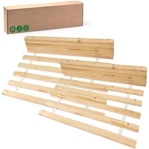 Rolframe - BASIC (14 latten) 70x200 cm - set van 2 rollende lattenbodem houten lattenrol dennenhout volwassenen- en kinderbed niet verstelbaar