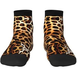 Luipaard dierenprint veelzijdige sportsokken voor casual en sportkleding, geweldige pasvorm voor voetmaten 36-45, Leopard Animal Print, Eén Maat