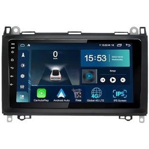 Android 14.0 2 Din Autoradio 9"" Touchscreen Auto Stereo voor Benz B200 met Draadloze Carplay Android Auto GPS navigatie AHD Omgekeerd beeld Stuurwielbediening(S-4(4G+64G))