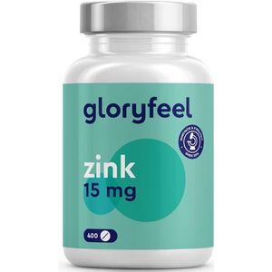 Zink - 400 tabletten (13 maanden) - optimale dosering - hoog absorbeerbaar zinkgluconaat - zuiver zink 100% veganistisch, laboratoriumgetest - Made in Germany zonder additieven