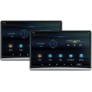 Hoofdsteun videospeler, 13.3 Inch Auto Tv Hoofdsteun Monitor Touch Screen 4K 1080P Auto Achterbank Display Multimedia Auto Video Spelers(4-64-13.3-2 PCS)