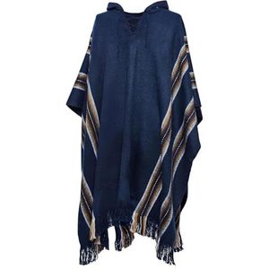 Gamboa Heren Poncho Mexicaanse Mannen Jassen Winter Hooded Deken Alpaca Wol