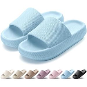 HEOAARG Pantoffels voor dames en heren, lichte pantoffels, zwembadschoenen, slider, wolken, pantoffels, strandschoenen, douche, strand, tuin, Blauw, 35/36 EU