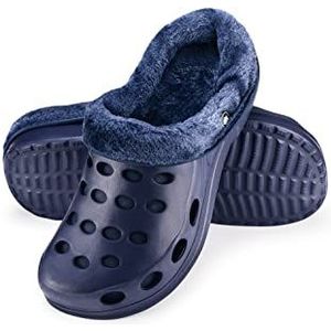 ESTRO Winter Warme Pantoffels - Winterclogs Gevoerd Dames Winterklompen voor Heren Winterpantoffels A01 (41, Donkerblauw)