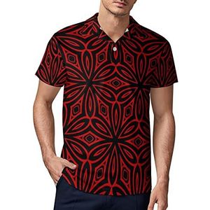 Rode geometrische bandana print heren golf polo shirt zomer korte mouw T-shirt casual sneldrogende T-shirts L