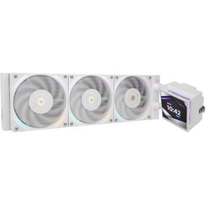 Thermalright Hyper Vision 360 ARGB WHITE AIO CPU-vloeistofkoeler, IPS LCD-scherm met 480 x 480 resolutie, voor AM5/Intel LGA1851/1700,3,95 inch, magnetisch absorberend lcd-scherm voor foto's