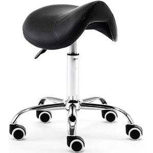 JAVPTAV Zadelkruk, moderne draaibare salonstoel voor spa en ergonomische schoonheid balans zitting voor gezonde rugsteun, in hoogte verstelbaar, zwart