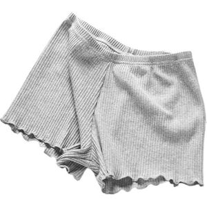 Ijszijde broeken, katoenen broeken, naadloze damesbroeken, kant for veiligheidsbroeken, zomer dames for veiligheidsbroeken (Color : GRAY, Size : XL)
