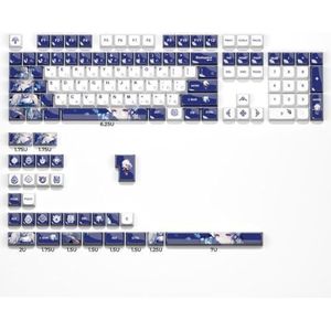 QPSJXN Geïnspireerd Keycaps Profile Dye Sub Side Print Shine Via PBT 131 Anime-stijl met mechanische toetsenborden (XDA Blue)