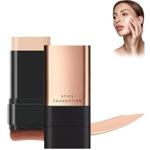 Flawless Eraser Foundation Stick, 2025 Koreaanse Hydraterende Lichtgewicht Foundation Stick Met Ingebouwde Borstel, Multi-use Volledige Dekking Anti-Rimpel Make-Up (02# Natuurlijke Kleur)