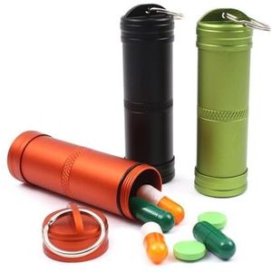 Pill dispenser Pill Case Keychain, Aluminum Alloy Pill Holder, Portable Medicine Vitamin Tablet Organizer, BPA Free Metal EDC Pendant Pill Box (Size : 3 pcs)