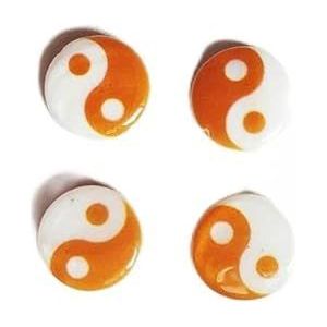 10st Ronde Tai Chi Bagua Schelp Kralen 8/11/15mm Charm Hanger Gossip Yin Yang Kralen Voor Sieraden Maken DIY Accessoires Geschenken-Oranje-11mm 10st