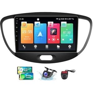 Voor Hyundai Grand i10 2008-2012 Android 13 Carplay Autoradio, 9 inch Scherm Radio Wireless Android Auto Bluetooth 5.0 Handsfree 4G WiFi FM/RDS/DAB+ Radio Achteruitkijkcamera + DVR(NF-2)