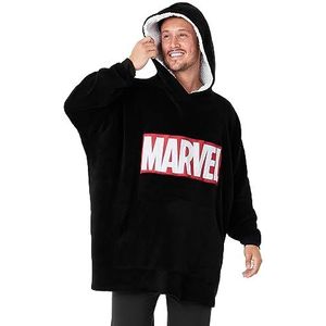 Marvel hoodies voor mannen, fleece oversized hoodie-deken, Avengers cadeaus voor mannen (Zwart)