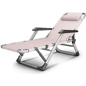 GEIRONV Vouwbed Recliner, Kantoor Lunchpauze Dutje Bed Thuiszorg Draagbare Multifunctionele Strand Klapstoel Zero Gravity Stoel Fauteuils (Color : Pink, Size : 178x67x25cm)