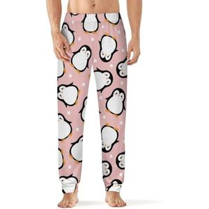 Leuke Pinguïn Mannen Slaap Pyjama Lounge Broek Rechte Fit Slaap Bodems Zachte Lange Pj Broek Nachtkleding