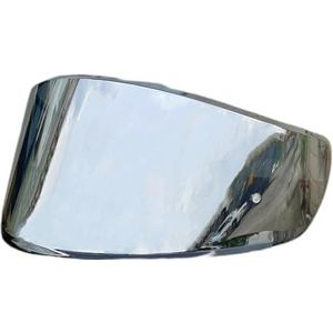 Motorhelm vizier lens, Helmvizier, FF801 Motorhelm Schilden Lens for LS2 FF397 Vizier Vervangende Zonnebrandcrème Winddicht Cascos Accessoires (Zwart - Alleen for gebruik overdag)(Silver-day Use Only)