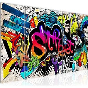 Schilderij Graffiti Kunstafdruk Fleece Canvas Muur Decoratie Huiskamer Slaapkamer 004556b