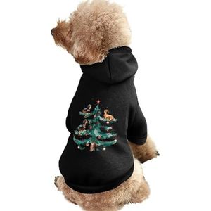 Leuke Teckel Honden Merry Christmas Gedrukt Pet Hoodie Sweatshirt Warm Puppy Pullover Winter Jas Voor Kleine Medium Grote Honden Katten