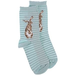 Wrendale Designs sokken, haas en bijen, blauw/wit, blauw/wit, M