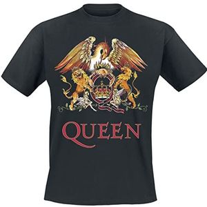 Queen Crest Vintage T-shirt zwart S 100% katoen Band merch, Bands