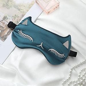IYOU Glanzende zijden slaapmaskers dier zijde oogbedekking satijn zijde kat bedrukte slaap oogmaskers nacht slapen reizen dutje oogbedekking voor vrouwen en meisjes (groen)