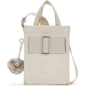 Kipling Jyri telefoontassen voor dames, beige parel, 16 inch L x 18 cm H x 6 cm D, Beige Parel, 6''L x7.75''H x2.5''D