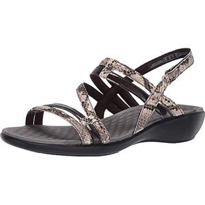 Clarks Women's Sonar Pioneer Sandal, Taupe Snake Synthetic Combi, 8.5 M