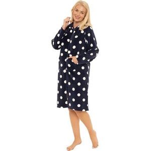 Suzy & Me - Luxe Fleece Badjas - Marine Spot - Met Capuchon en Rits