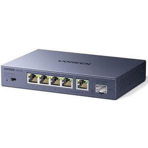 UGREEN - 2.5G LAN Switch - Metalen Behuizing - 5x 2.5G-poorten + 1x 10G SFP+