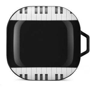 Piano Keys Oordopjes Hoesje Compatibel met Samsung Hard Shell Beschermhoes Zwart-Stijl