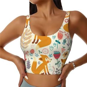Leuke Bloemen Dier Patroon Print Comfortabele Vrouwen Sport Vest Yoga Workout Vest Voor Vrouwen Lichtgewicht Zomer, Zwart, S