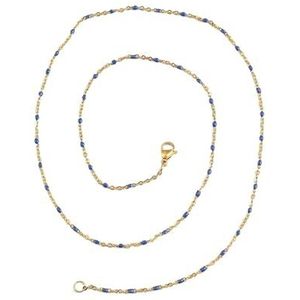 45,5 cm lange 304 roestvrijstalen emaille ketting goudkleurige schakelketting dameskraag cadeau (Color : 45.5cm Long_Dark Blue l 49.8cm)