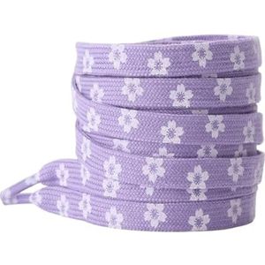 Sport Schoenveters Platte Schoenveter， Platte schoenveters for sneakers Hartvormige veters Bloemen Kleine madeliefjes Schoenveter Hoge canvas schoenveter for schoenen(Purple,140cm)