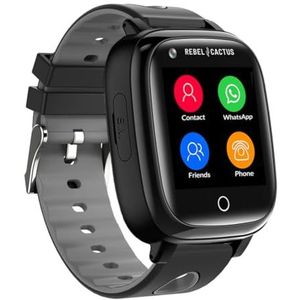 Kindersmartwatch GO - Zwart - GPS Tracker - Music - Taal: NL/EN/DE/FR/ES/SE