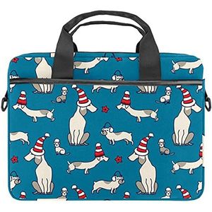 Laptop Tas 14.5 Inch, Kip Cartoon Wit Business Aktetas voor Mannen Vrouwen Schouder Messenger Bag Case Mouw Handvat Case voor Computer/Notebook